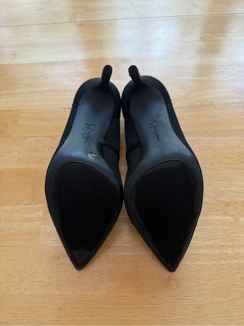 Jessica Simpson Black Mesh Pointed Pumps